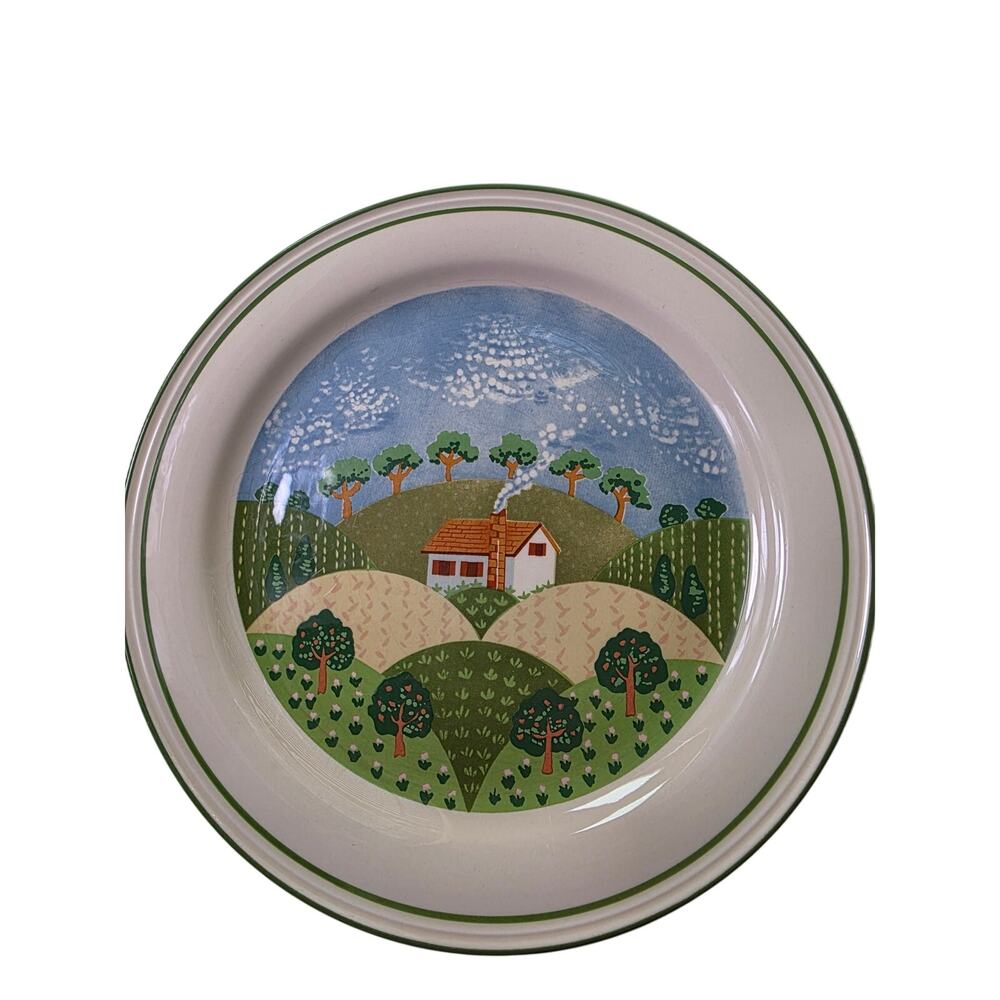 Set of 4 Vintage SANGO Sangostone 105/8" Dinner Plates "Country Cottage"